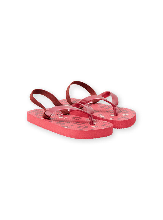 Chinelos vermelho com estampado leopardo menina LFTONGLEO / 21KK3563D01030