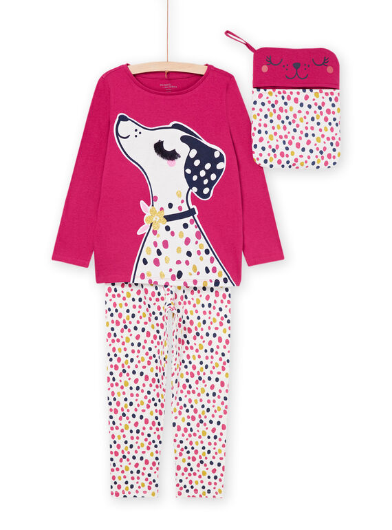 Pijama comprido com padrão de cão 3 peças PEFAPYJCAN / 22WH1161PYGD312