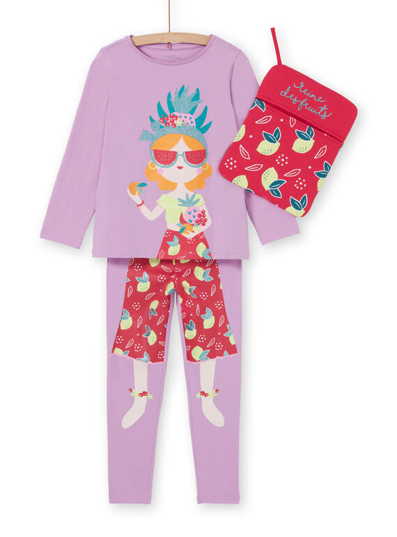 Conjunto pijama t-shirt e leggings lilás criança menina LEFAPYJFRU / 21SH11S4PYG326