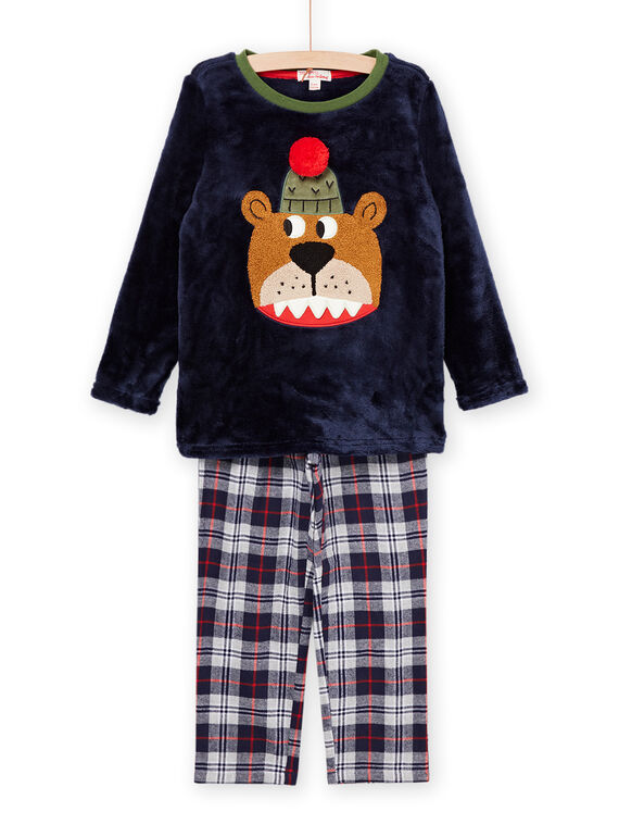 Pijama T-shirt e calças em veludo com estampado de urso PEGOPYJTED / 22WH1231PYJ705