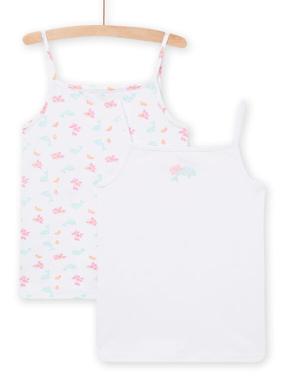 Pack de 2 camisolas de alças branco a condizer menina NEFADEBDOLF / 22SH11J1HLI000