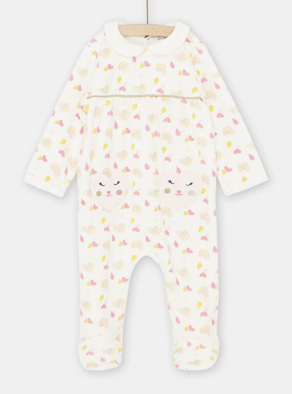 Babygro cru com estampado de corações bebé menina SEFIGRECHA / 23WH1331GRE001