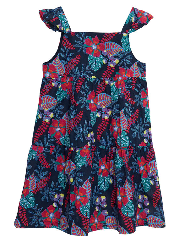 Vestido de alças com folhos, estampado florido JAJOSROB6 / 20S901T6ROB070