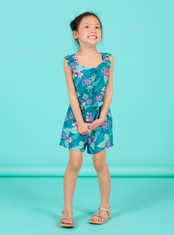 Macacão azul-petróleo menina NAFICOMB2 / 22S901U2CBL715