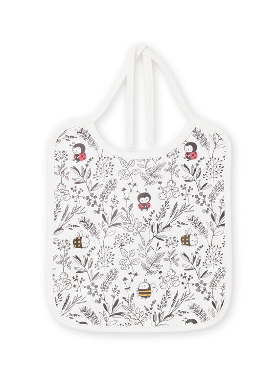 Babete branco estampado recém-nascido unissexo NOU1BAV3 / 22SF4242BAV000