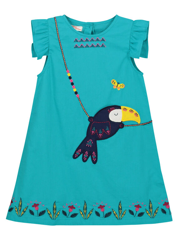 Vestido de algodão estilo étnico menina FATUROB4 / 19S901F2ROB202