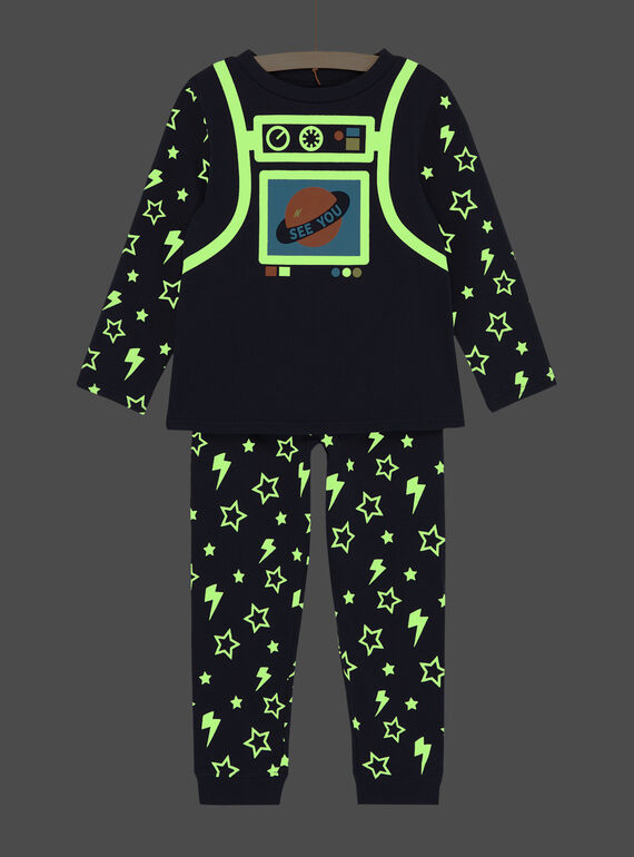 Pijama azul-noite com estampado cósmico menino SEGOPYJCOS / 23WH1243PYJ705