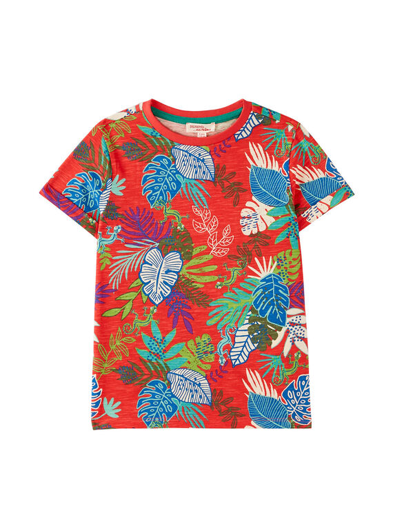 T-shirt menino ferrugem estampado folhagem tropical JOSAUTI6 / 20S902Q6TMC408
