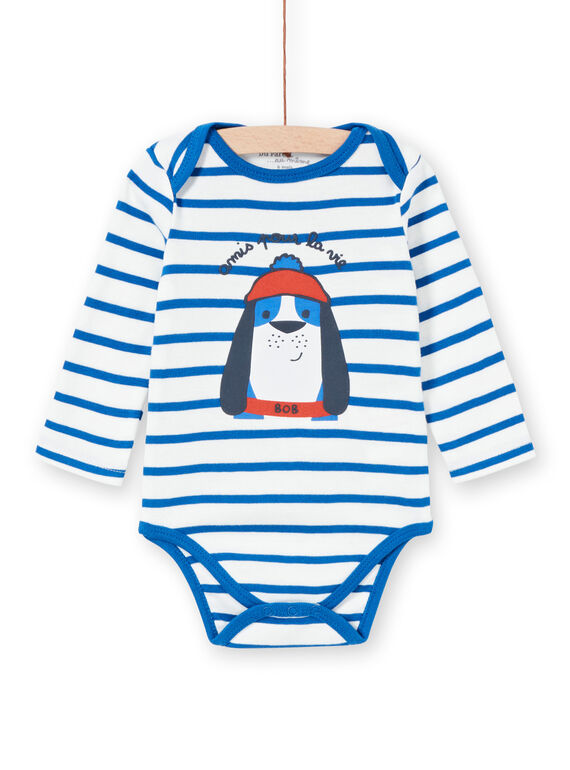Body recém-nascido menino com mangas compridas às riscas cachorro marinheiro LEGABODOG / 21SH142ABDL001