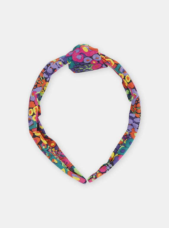 Bandolete azul em tecido com estampado florido menina SYAJOSERR1 / 23WI0182TET713