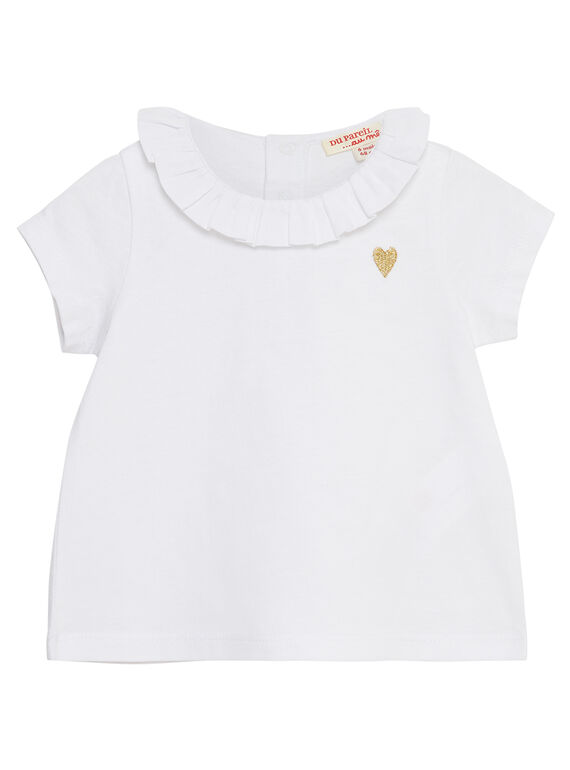 Camisola mangas curtas branco menina JIJOBRA6 / 20SG09T1BRA000