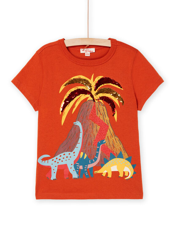 T-shirt laranja com animação de dinossauros ROSUMTI1 / 23S902Y3TMCE410