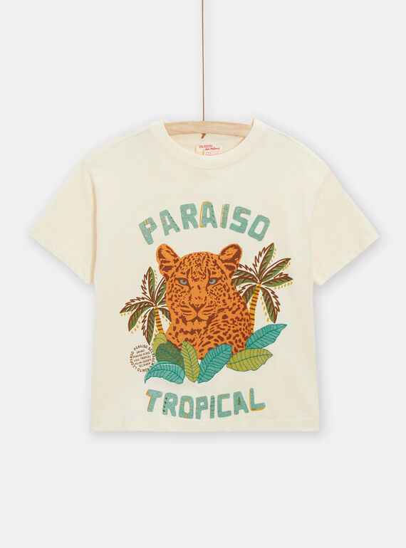 T-shirt cru com padrão de jaguar menino TOLITI2 / 24S902T3TMC005
