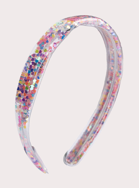 Faixa de cabeça transparente com brilho multicolorido para menina  VYAJOSERR3 / 24WI01L1TET099