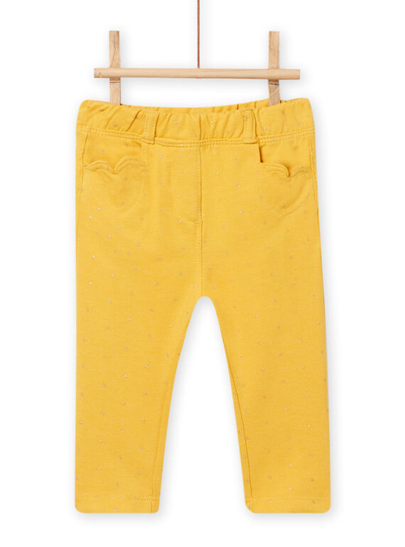 Calças amarelas às bolinhas e bolsos corações bebé menina NIJOPAN1 / 22SG0961PANB105