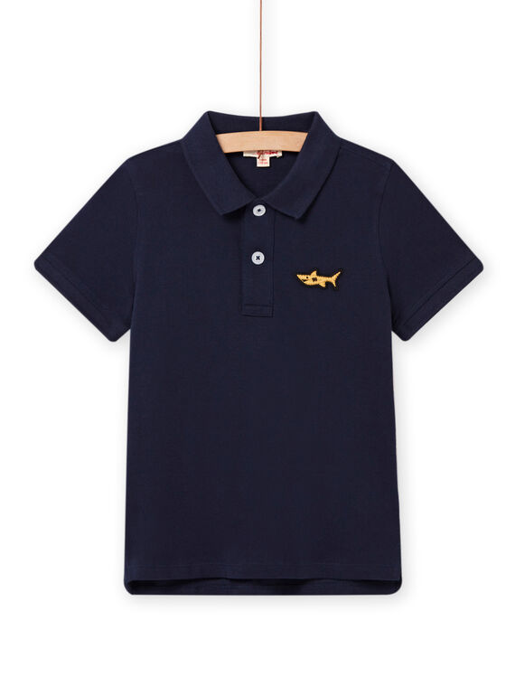 Polo azul-noite com bordado tubarão menino NOJOPOL1 / 22S90264POL705