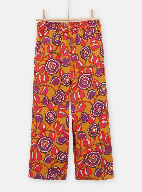Calças fluídas amarelo com estampado florido menina TALIPANT / 24S901T1PAN107