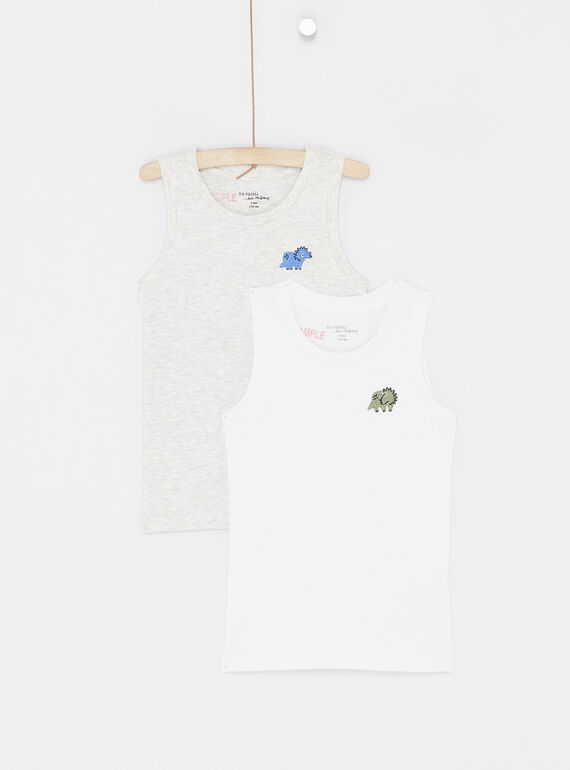 Pack de 2 camisolas de alças branco menino SEGODELDIN / 23WH1261HLI000