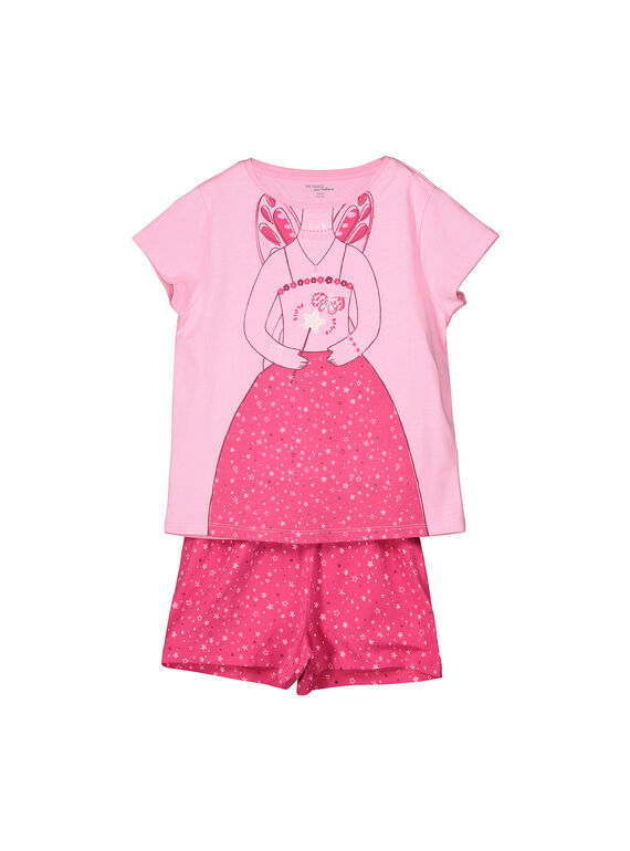 Pijama calções de algodão menina FEFAPYJUDEX / 19SH1142PYGD301