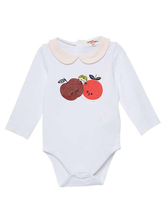 Body cru de mangas compridas bebé menina JIVIBODY / 20SG09D1BOD001