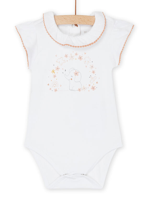 Body branco com padrão fantasia e elefante ROU2BOD3 / 23SF03I1BOD000