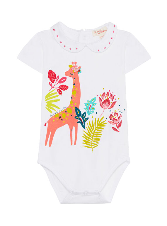 Body branco com gola de véu bebé menina JIBOBODY / 20SG09H1BOD000