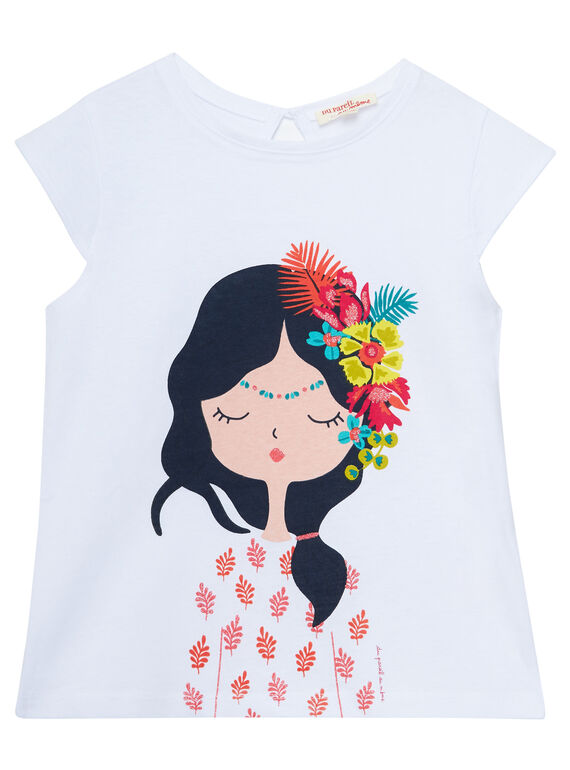 T-shirt de mangas curtas, estampado menina JABOTI1 / 20S901H1TMC000