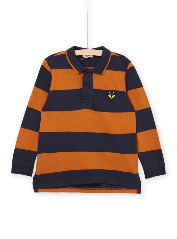Polo às riscas azul e mostarda POJOPOL5 / 22W902D5POLI806
