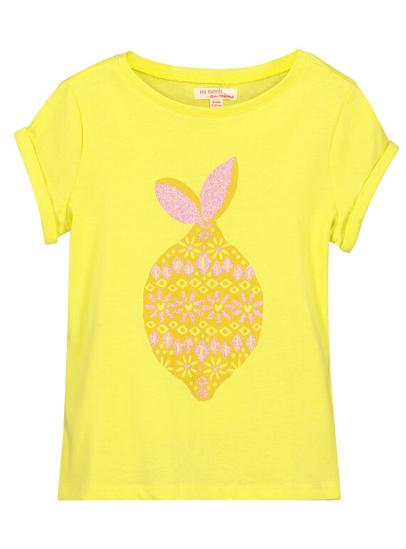 T-shirt amarelo limão menina FAJOTI11 / 19S901G3D31B104