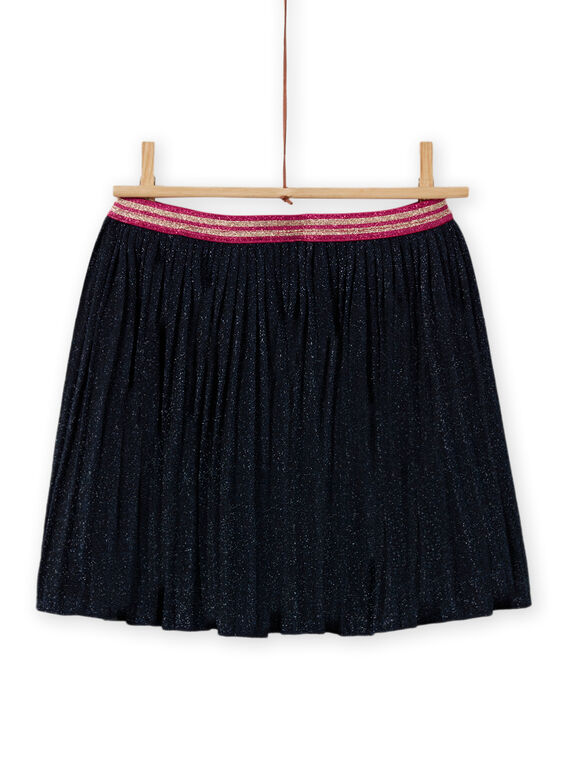 Saia evasê azul-marinho com purpurinas menina MATUJUP2 / 21W901K2JUP070