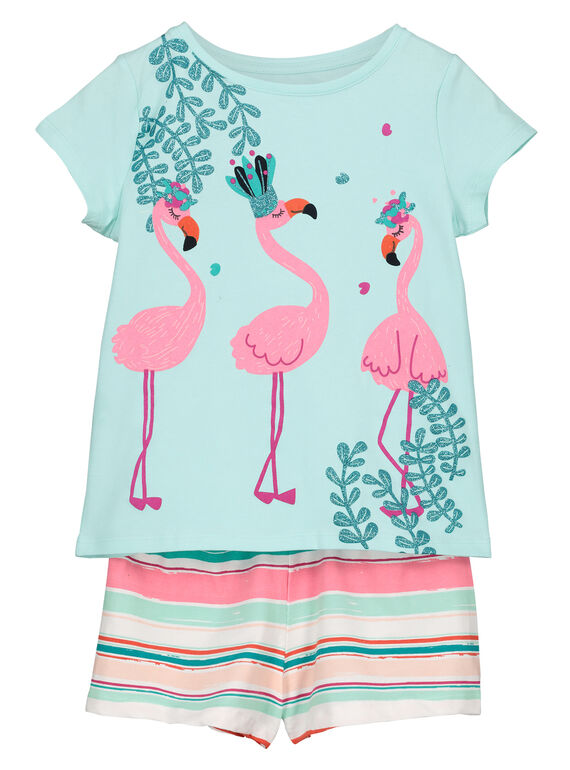 Pijama calções estampado menina FEFAPYJFLA / 19SH11H3PYJ219