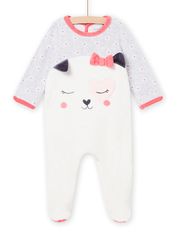 Babygro em veludo estampado florido com padrão cão bebé menina MEFIGREDOG / 21WH1392GRE001