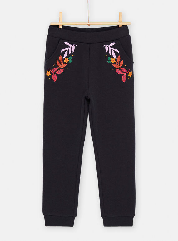 Calças preto macias para menina SAKHOPANT2 / 23W901Q1PANC243