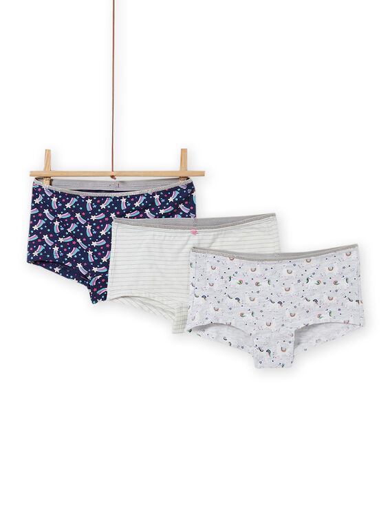 Lote de 3 shorties a condizer padrão unicórnio menina MEFAHOTLAM / 21WH11C2SHYJ920