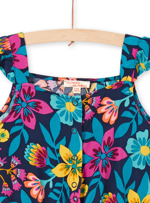 Macacão curto de alças com folhos, estampado florido LAMUMCOMB2 / 21S901Z1CBLC211