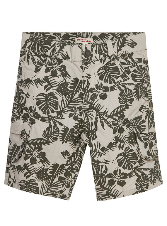Bermudas cargo menino bege estampado folhas JODUBER3 / 20S902O3BER808