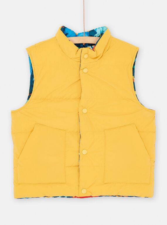 Colete acolchoado topázio e azul reversível para menino SOVERDOU / 23W902J1BLOB118