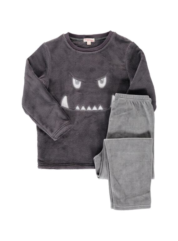 Boys' fake fur pyjamas BGPYJPARTA / 17WH12KEPYJ942