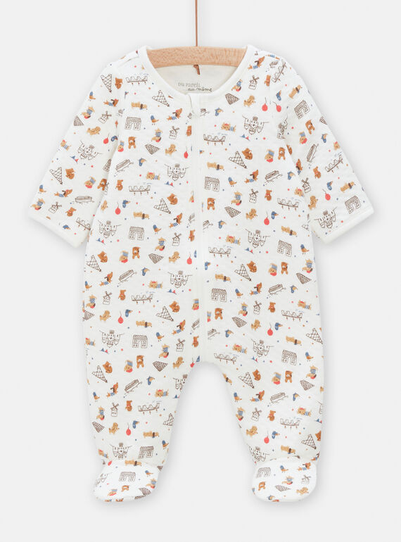 Babygro esbranquiçado acolchoado com estampado animais e Paris unissexo TOU1GRE4 / 24SF05H8GREA001