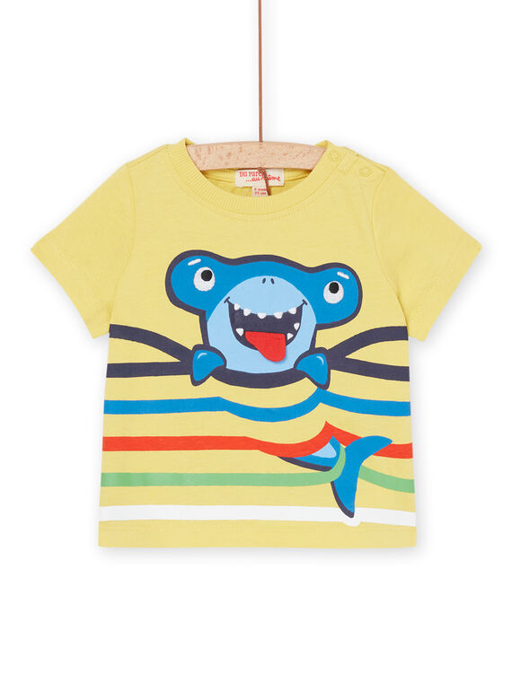 T-shirt âmbar-amarelo com padrão de tubarão-martelo RUPOPTI2 / 23SG10X1TMCB101