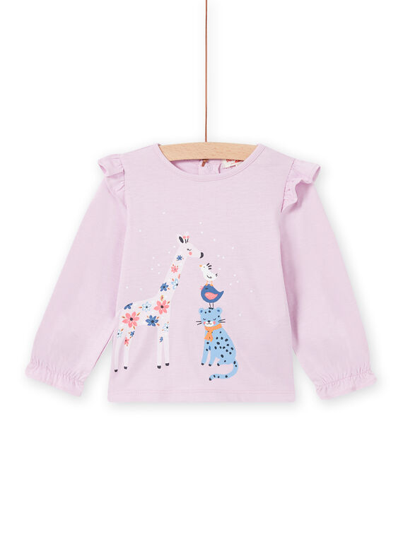 T-shirt rosa com padrão fantasia bebé menina MIPLATEE / 21WG09O1TML326