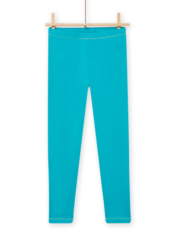 Leggings turquesa com debruados dourados menina NYAJOSLEG4 / 22SI0163CAL202