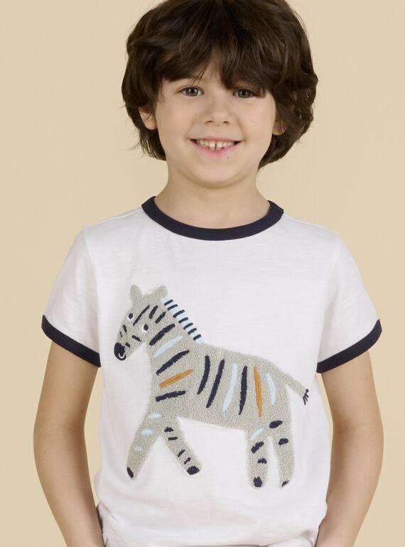 T-shirt branca com padrão de zebra menino NOSOTI / 22S902Q1TMC000