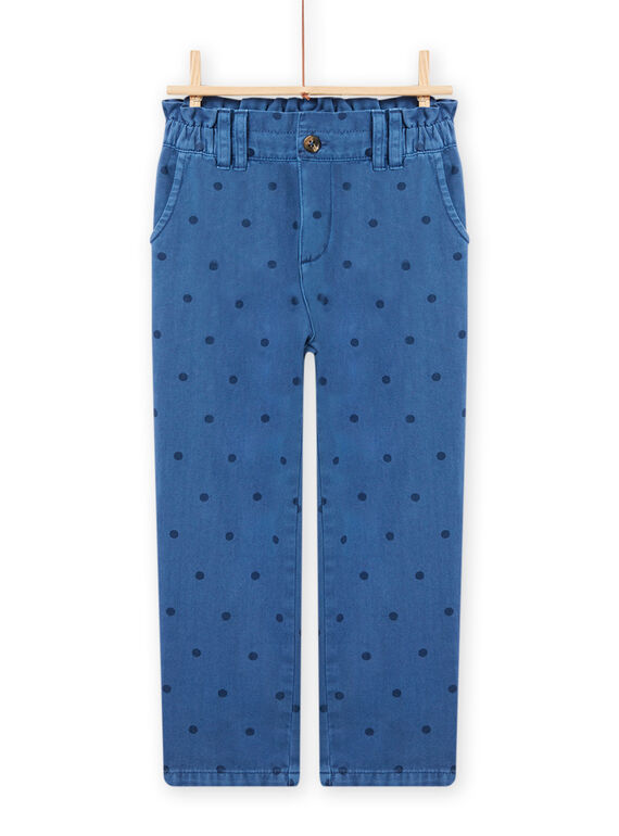 Calças paperbag twill azul-bondi com estampado fantasia menina NAGAPANT / 22S901O1PANC220