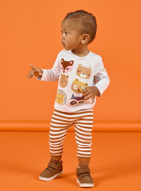 Conjunto T-shirt e leggings cinzento mesclado bebé menino MUSAUENS / 21WG10P1ENSJ920