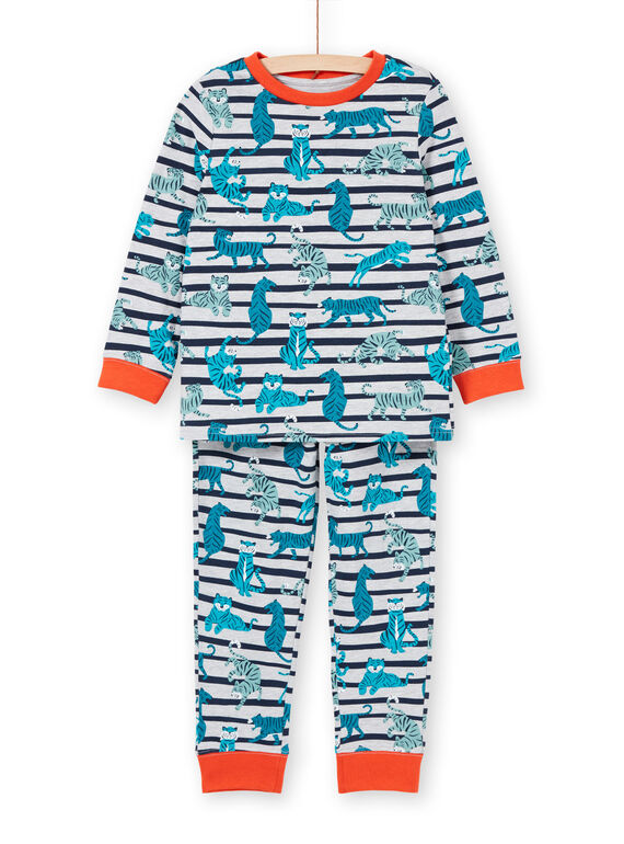 Pijama criança menino em moletão cinzento mesclado estampado tigres LEGOPYJRAY / 21SH1257PYJJ922
