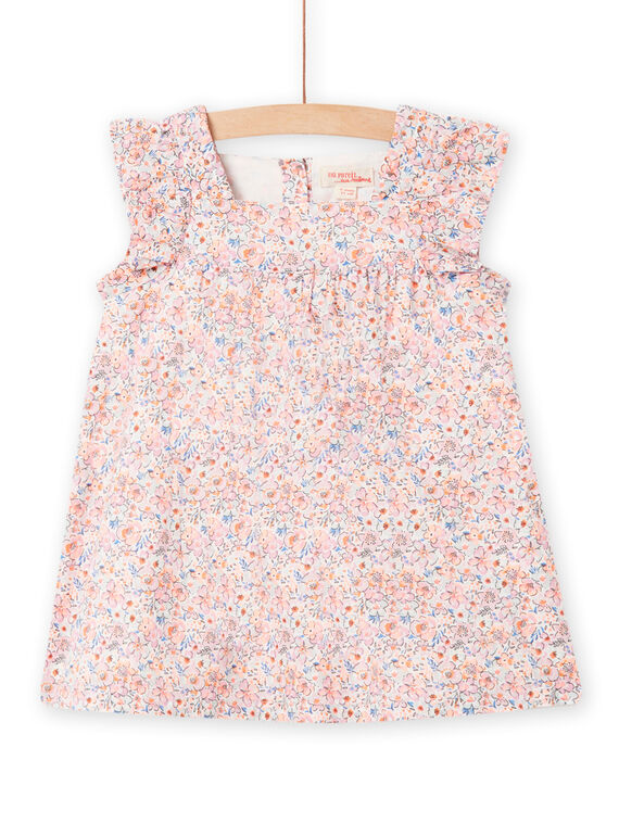 Vestido em algodão com estampado florido bebé menina NIMOROB2 / 22SG09N2ROB001