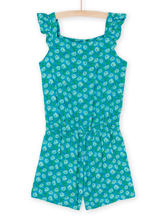 Macacão curto turquesa com estampado de flores RABALCOMB / 23S901W1SACC217