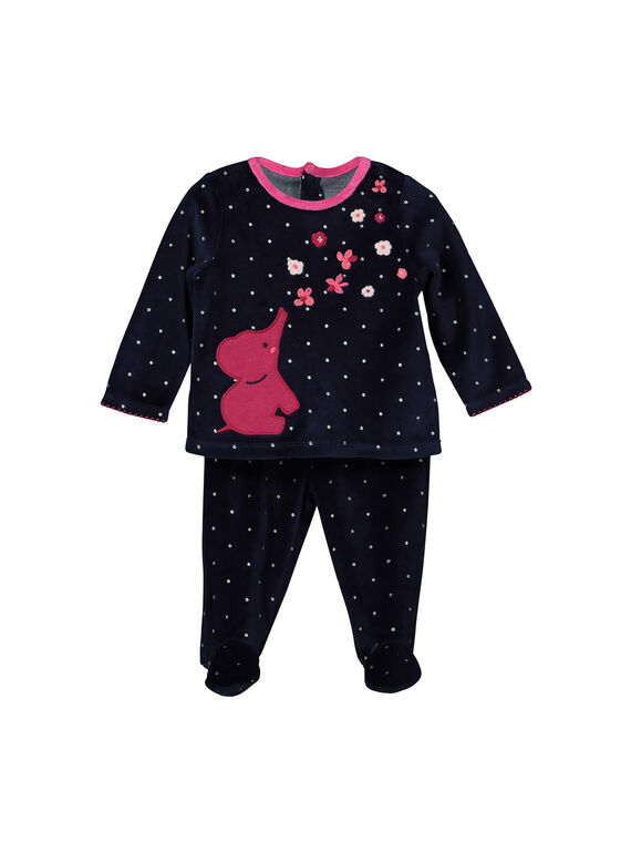 Pijama de veludo bebé menina FEFIPYJANI / 19SH1342PYJ099