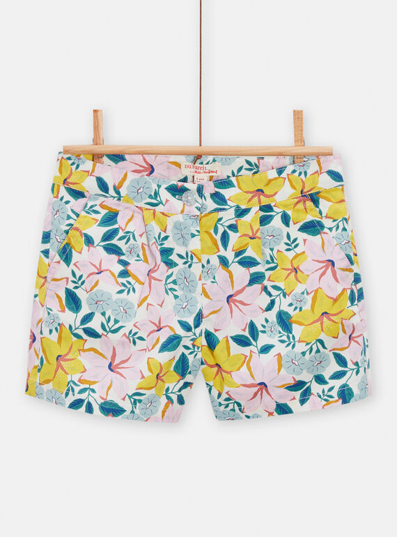 Calções cru com estampado florido menina TAPOSHORT / 24S901M1SHO001